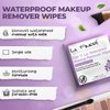 LA Fresh Eye and Lip Waterproof Makeup Remover Wipes Pack of 50 Individually Wrapped Wipes Made With Vitamin E, Olive Oil Convenient Size For Purse, Gym Bag, Car, Anywhere On The Go