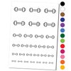 Dumbbell Barbell Weight Lifting Outline Temporary Tattoo Water Resistant Fake Body Art Set Collection - Hot Pink (One Sheet)