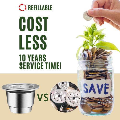 CAPMESSO Reusable Coffee Capsules Refillable Originalline Pod Stainless Steel Compatible with Nespresso OriginalLine Machines (Upgraded Creamy Version- 3 pod set)