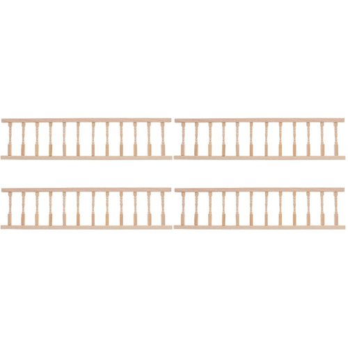Veemoon 4 Pcs Doll House Handrail Wooden Mini Handrail Tiny Handrail Dollhouse Accessories Pretend Dollhouse Fence Decor House Mini Fence for Miniature Props