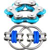 Gejoy Fidget Toy Set Include Six Roller Chain Fidget and Key Flippy Chain Stress Reducers for Autism Stress and Anxiety Relief (Light Blue, Dark Blue)