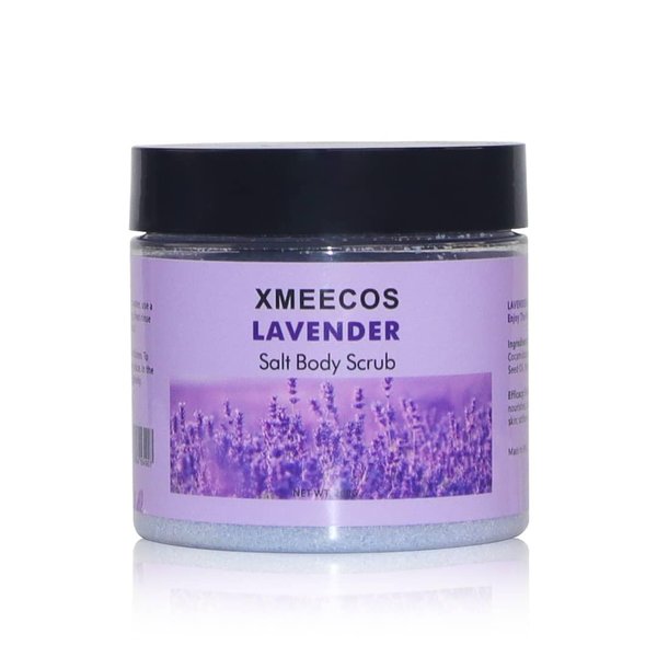XMEECOS Lavender Salt Body Scrub Skin Cleaser With Natural Salt Lavender Petals Moisturizer| Exfoliating| Bath Salt| Cruelty-free (Lavender)