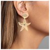 Allereyae Vintage Starfish Dangle Earrings Starfish Drop Earrings Gold Metal Seashell Stud Earrings Hammered Starfish Earrings Jewelry for Women