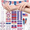 XEAOHESY 112 Pieces 8 Sheets 4th of July Patriotic Nail Wraps Independence Day Nail Polish Strips American Flag Patriotic Nail Strips Self-Adhesive Nail Polish Stickers for Memorial Day