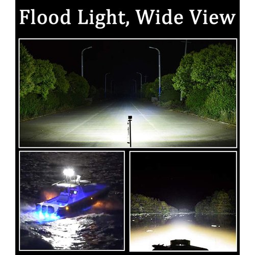 Shangyuan Pontoon Boat Docking Headlights, Marine Led Lights for Kayak Bass Jon Fishing Boat Spreader Light, T-top, Deck, Driving, Stern/Navigation Lights, 2pcs