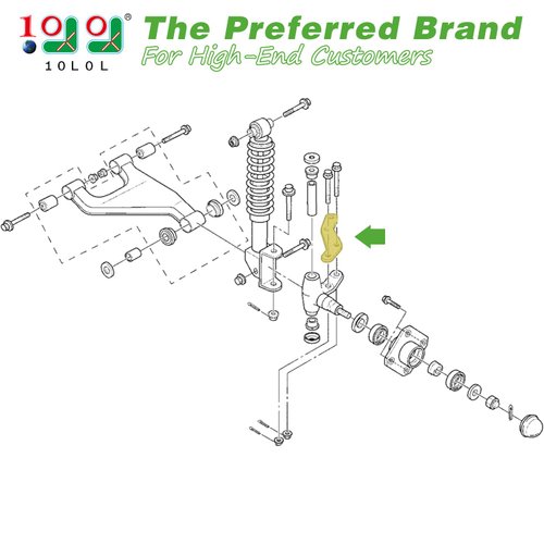 10L0L Golf Cart Knuckle Arm Driver and Passenger Side for Yamaha G29 Drive 2007-2016 Gas and Electric Golf Cart OEM Part# JW1-F3512-00-00