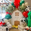 Farm Tractor Birthday Party Supplies 137 Pcs Tractor Balloon Garland Arch Kit Green Tractor with Farm Animal Cow Print Latex Balloons for Tractor Birthday Autumn Harvest Party Decoration
