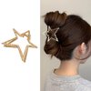 Star Hair Clips,Hair Claw Clip,Metal Hair Claw Clips,Gold Star Hair Jaw Clamp Nonslip,Star Shape Claw Clips Sparkly Star Hairpin for Women Girls Thick Thin Hair Accessories