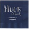 Moon And Back Personalized Cocktail Napkins / 100 Navy Blue 3 Ply Paper Coined Beverage Napkins With Choice Of Foil/Folded 4 3/4" x 4 3/4" Napkins/Made In The USA
