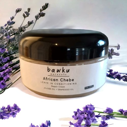 bawku naturals African Chebe Leave In Conditioner With Authentic Chadian Chebe Powder Jojoba And GrapeSeed Oil For Extra Moisture And Protection Dry Damaged And Frizzy Hair