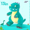 Houwsbaby 13'' Green LED Glowing Dinosaur T-Rex Light Up Stuffed Animal Night Light Plush Toy Hugging Soft Kawaii Gifts for Kids Boys Girls Decoration Holiday Birthday Present
