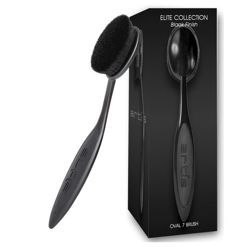 Artis Elite Black Oval 7 Brush | Oval Makeup Brush | Luxury Synthetic Foundation Brush | Ideal for foundation, SPF, Skincare | Use with liquids, powders, and creams | Creates Airbrush Finish