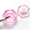 Enyolidimk 2 Pcs Glass Nail Art Cups Nail Dipping Jars Nail Dappen Dishes Bowls Nail Powder Holders Nail Liquid Containers with Lid Nail Salon Supplies Hexagon Nail Polish Nail Art and Polish