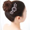 4 PCS Luxury Sparkly Glitter Flower Leaf Rhinestone Black Plastic Hair Side Combs Stylish Elegant Bride Hair Combs French Twist Hairpin Fine Hair Glitter with Long Teeth Hair Barrettes for Women Girls