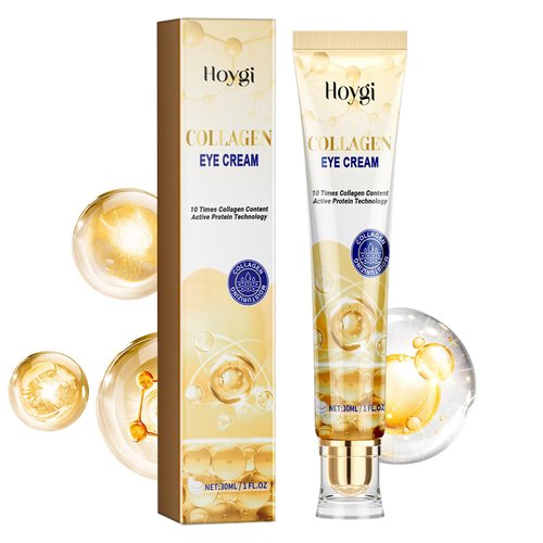 HOYGI Eye Cream, Collagen Under Eye Cream with Hyaluronic Acid for Dark Circles, Puffy Eyes & Wrinkles, Anti Aging Eye Cream, 1 Fl. Oz