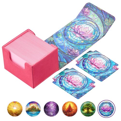 Arcane Fortress MTG Deck Box – Commander Deck Box for 120 Sleeved Cards with Art Interior – Leather Dividers, Nano-Fiber Exterior, Magnetic Closure – Perfect for Magic: The Gathering, TCG - Pink