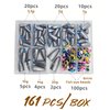 DAMIDEL 161Pcs/Box Worm Fishing Sinker Weights Kit with Soft Plastic Core（20g,14g,10g,7g,5g,3.5g Mixed, 61Pcs Bullet Lead Fishing Weights, 100 Pcs Eye Beads Bait, Don't Hurt Line Texas Rig