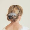 EVER FAITH Austrian Crystal Elegant Flower Leaf Wedding Hair Comb for Bride, Bridesmaid Clear Silver-Tone
