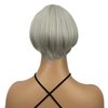 Wiginway Short Mushroom Wigs with Bangs,Straight Gray White Bob Wigs for women,Flapper wig,6 Inch
