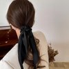 Hair Scarf Bow for Women Girls Thick Thin Fine Hair Accessories Silky Satin Ribbon Knotted Bow Hair Scrunchies Ties Elastic Bands (Black,White,Red)