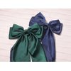 Hair Bows for Women Girls, Green Hair Bows Navy Hair Bows Barrettes Clips for Women Oversized Layered Bows Hair Clip Long Tail Hairpin Hair Barrettes 90's Accessories 2pcs