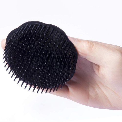 Aroveea Hair Scalp Brush Dandruff Cleaning Brush Shower Scalp Shampoo Brush Scalp Massager Pack of 4 (Black and red)