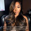 BMNH 28 Inch Ombre Lace Front Wig Human Hair Pre Plucked 13x6 Body Wave HD Lace Front Wigs Human Hair FB/30 Highlight Lace Front Wig Human Hair 180% Density Balayage Wig Human Hair Glueless Wigs