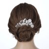 Latious Flower Bride Wedding Hair Comb Silver Bridal Leaf Hair Piece Crystal Hair Clip Prom Hair Accessories for Women and Girls