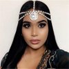 Rumtock Wedding Bridal Teardrop Beads Silver Forehead Head Chain with Bobby Pins Women Girls Exotic Hair Jewelry