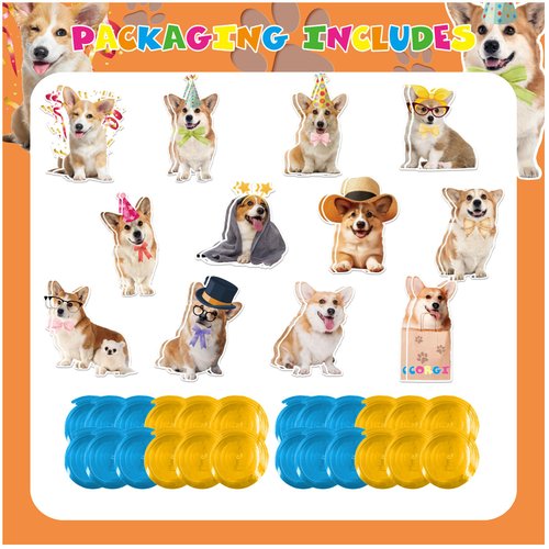 24 PCS Corgi Hanging Swirl Decorations Corgi Ceiling Streamers Hanging Decorations Corgi Party Decorations for Corgi Dog Birthday Party Supplies