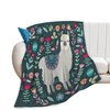 Alpaca Blanket Botanical Flower Throw Blanket Cozy Plush Boho Bohemia Llama Fleece Flannel Ultra Soft Blankets Lightweight Fuzzy Party Gifts for Adult Bed Couch Sofa Kids 50"X40"