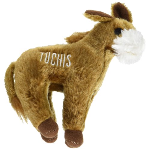 Copa Judaica Chewish Treat Tuchis Donkey Squeak Plush Dog Toy, 7.5 by 6.5-Inch