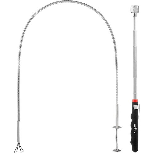 NoCry Premium Magnetic Pick Up Tool Set — 36in Flexible Claw Grabber Pickup Tool & Telescoping Magnetic Pickup Tool with 16lb Pull Force — Perfect Extendable Magnet Pickup Tools or Magnet Tool