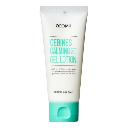 Atomu Cebines Calming Gel Lotion, Nourishing Cooling Facial Lotion for Sensitive and Distressed Skin, Hypoallergenic Soothing Redness Cream, All Skin Types, Korean Skincare (3.38 fl.oz.)