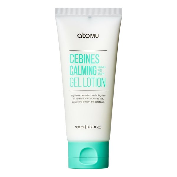 Atomu Cebines Calming Gel Lotion, Nourishing Cooling Facial Lotion for Sensitive and Distressed Skin, Hypoallergenic Soothing Redness Cream, All Skin Types, Korean Skincare (3.38 fl.oz.)