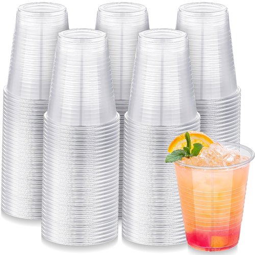 Kochorie 100 Pack Clear Disposable Plastic Cups 12 Ounce Drinking Party Cups Bulk Party Cups for Wedding Birthday Graduation Christmas Parties, Picnics Events
