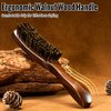 Boar Bristle Hair Brush for Men, Mens Hair Brush for Thick & Fine Hair, Slick Back Hair Brush with Stiff Bristles & Wooden Walnut Handle for Smoothing, Detangling and Styling, Beard Brush for Combing