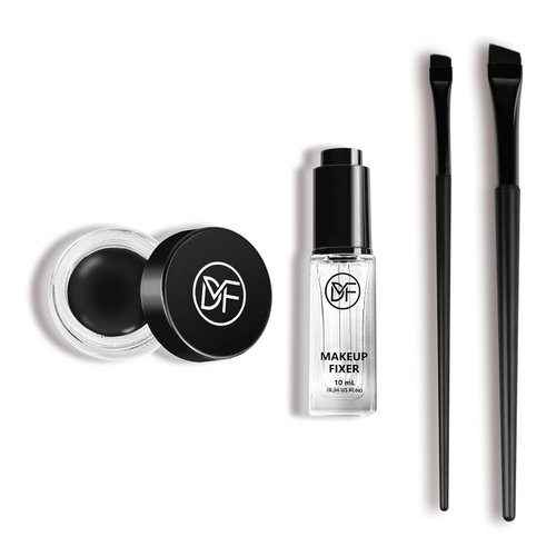 Cosmetics Pigment Activator,Makeup Mixing Liquid Eyeliner Gel Set,Long Lasting Waterproof High-Intensity Pigments Smudge-Proof Eye Liner Gel,Makeup Mixing Liquid With Long Brushes Set
