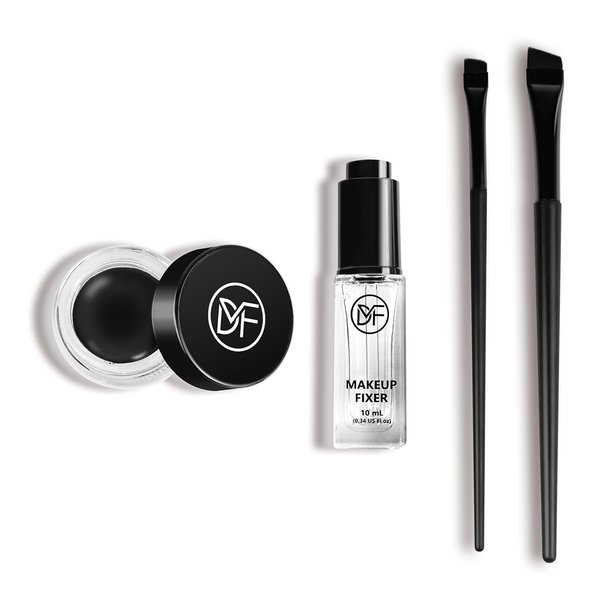 Cosmetics Pigment Activator,Makeup Mixing Liquid Eyeliner Gel Set,Long Lasting Waterproof High-Intensity Pigments Smudge-Proof Eye Liner Gel,Makeup Mixing Liquid With Long Brushes Set