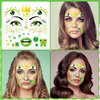 HOWAF 4 Sheets Frog Face Tattoos, Frog Temporary Tattoos Animal Frog Face Art Stickers for Girls Women Frog Birthday Decorations Cosplay Accessories, Frog Makeup Face Decoration Full Face Tattoos