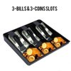 Cash Drawer Register Insert Tray Replacement 3 Bills 3 Coins Money Storage Box 9.6 x 9.6 x 1.4inch to Make Money Well Organized (Black)