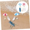 KOMBIUDA 1 Set Beach Sand Table Decoration Miniature Beach Ornaments Dollhouse Beach Chair Mini Beach Ornaments Miniature Sailing Boat Model Mini Sailing Boat Resin Crafts Succulents Child