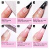 Gellen Builder Nail Gel with Gel Top Coat Base Coat - 3Pcs 18ml Top Coat Gel Nail Polish Set, Soak Off Hard Builder Gel in A Bottle for Nail Extension Strengthen Manicure Salon at Home