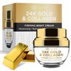 Clear Beauty 24K Gold and Collagen Night Face Moisturizer - Reduces Age Spots, Fine Lines & Wrinkles, Lifting & Firming Night Cream - Cruelty Free Korean Skin Care For All Skin Types