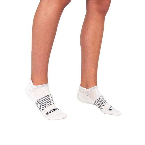 Bombas Women's Original's White Ankle Socks, Size Medium