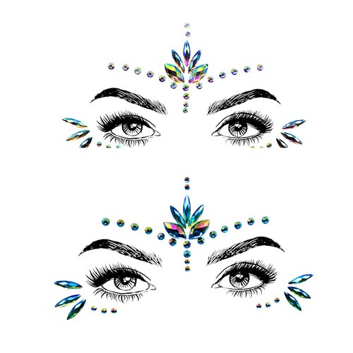 Face Jewels Music Festival Festival Face Gems Stick on Rhinestone Tattoo Stickers Pasties Self Adhesive Temporary Tattoos Fashion Jewelry for Party (Festival Makeup)