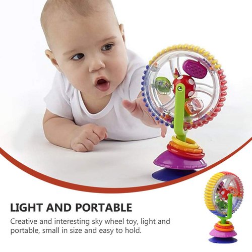 Toyvian High Chair Toy Baby Ferris Wheel Toy Suction Cup Newborn Spinner Activity Toy Newborn High Chair Rattle Interactive Development Educational Toy for Feeding Plaything, Early Development