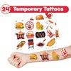 48 BBQ 24PCS BBQ Temporary Tattoos Sticker 24PCS Slap Bracelets Perfect for Themed Birthday Party Favors Baby Showers or Classroom Rewards Ideal Decor and Gifts for Girls and Boys