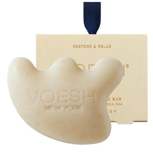 VOESH Gua Sha Shampoo Bar - Biotin, Vegan Probiotics, Rosemary Oil & Apricot Seed Powder - Cruelty Free, Clean Ingredients & Organic Extracts - (3.7oz Bar)
