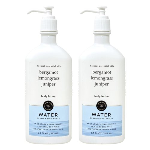 Generic Bath and Body Work Aromatherapy WATER Bergamot + Lemongrass + Juniper 2 Pack Body Lotion Bundle - 6.5 fl oz / 192 mL each, Blue